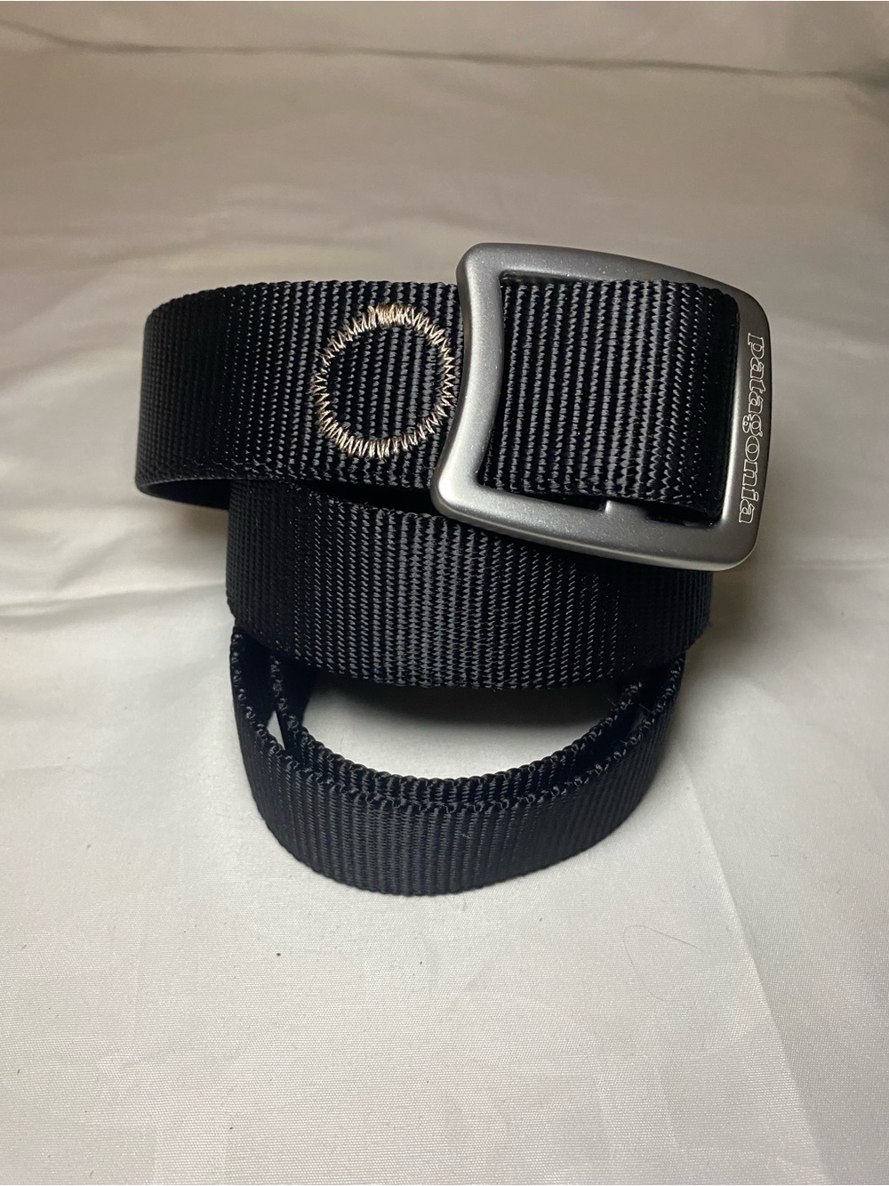 Patagonia Black Webbing Belt with Silver Buckle